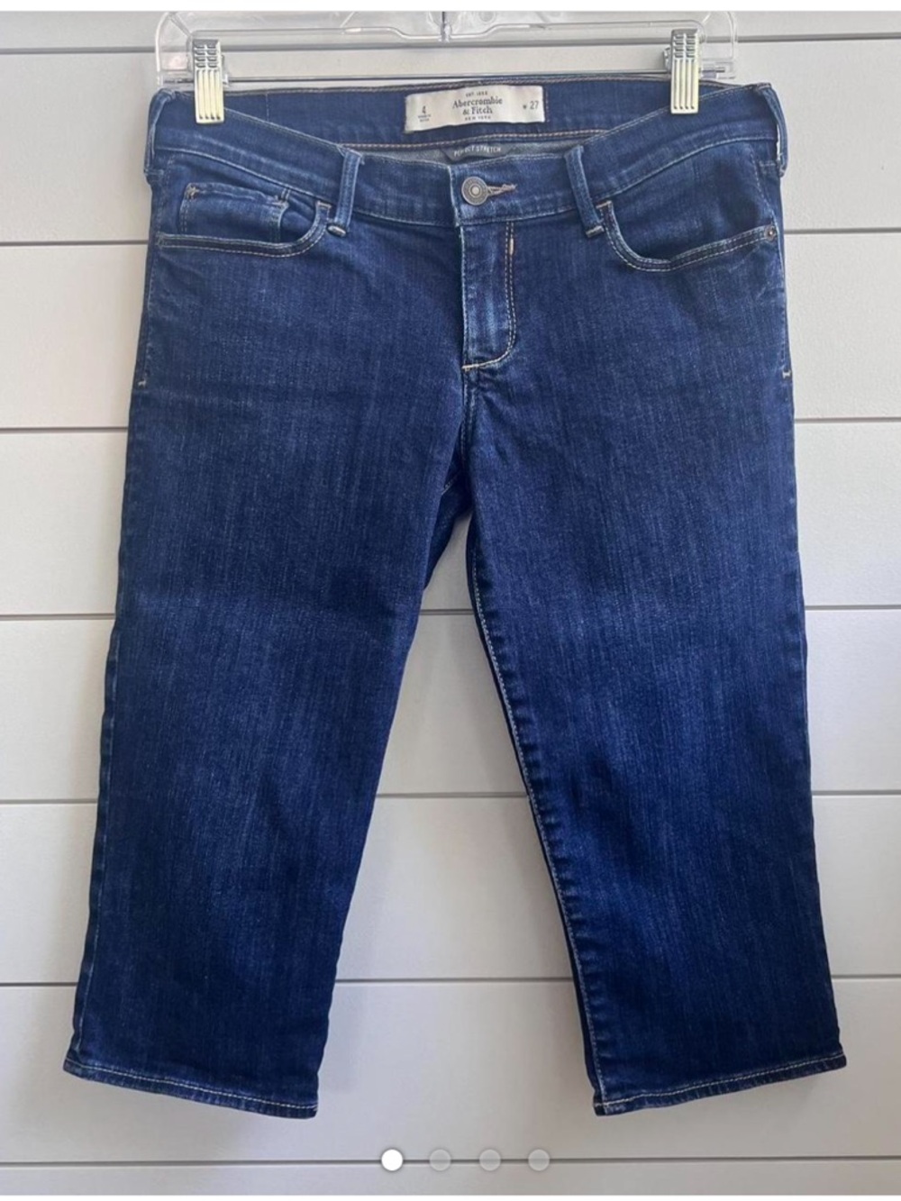 Abercrombie & Fitch Dark Blue Denim Shorts Jorts capris size 27